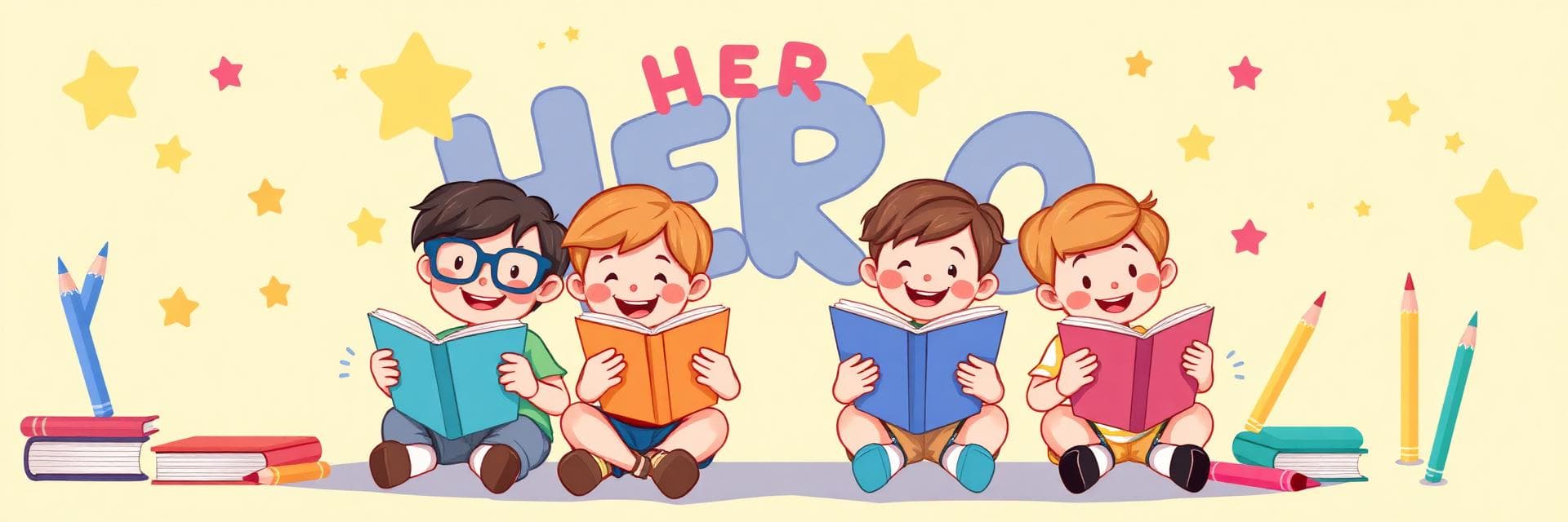 Children reading books